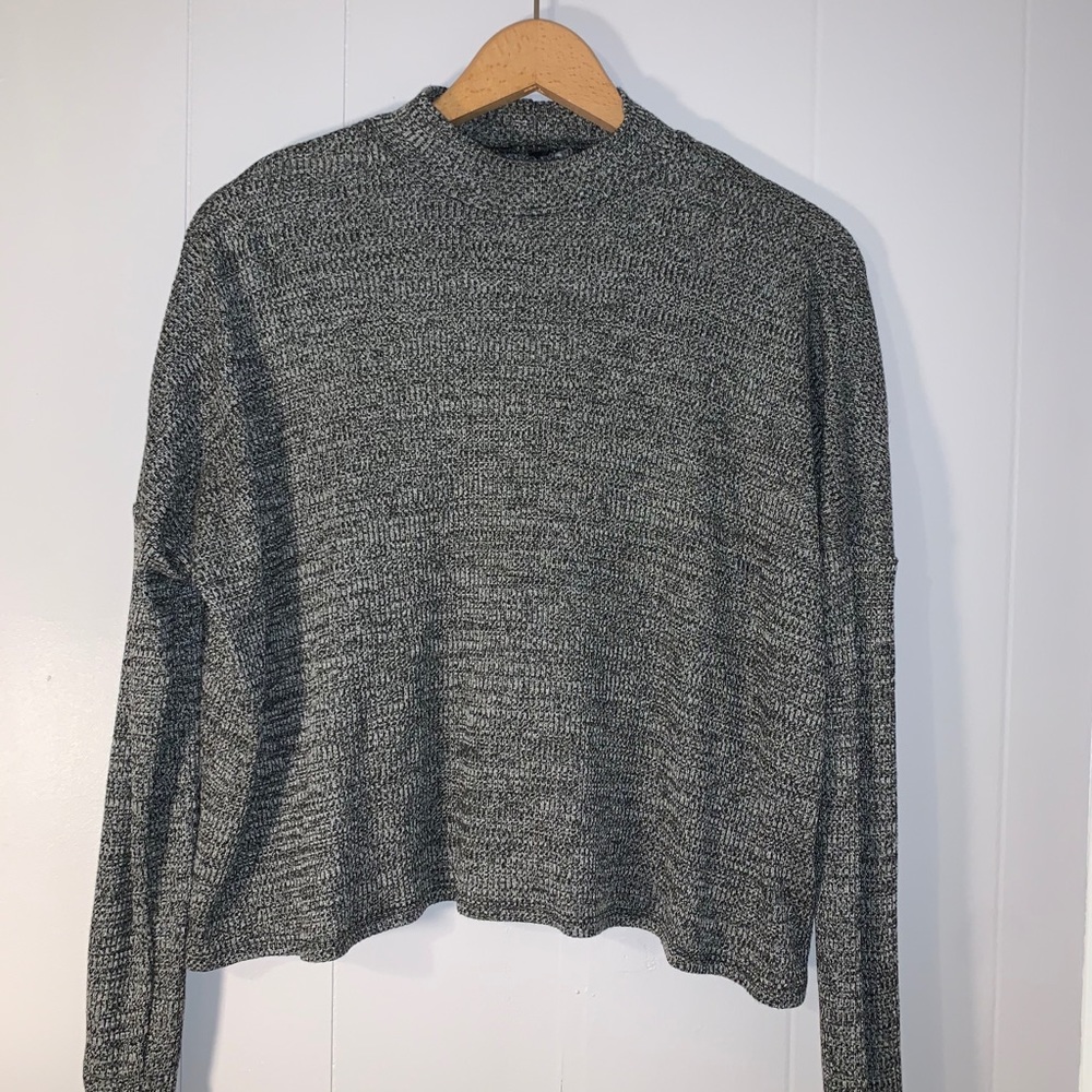 Grey Long Sleeve Mock Neck